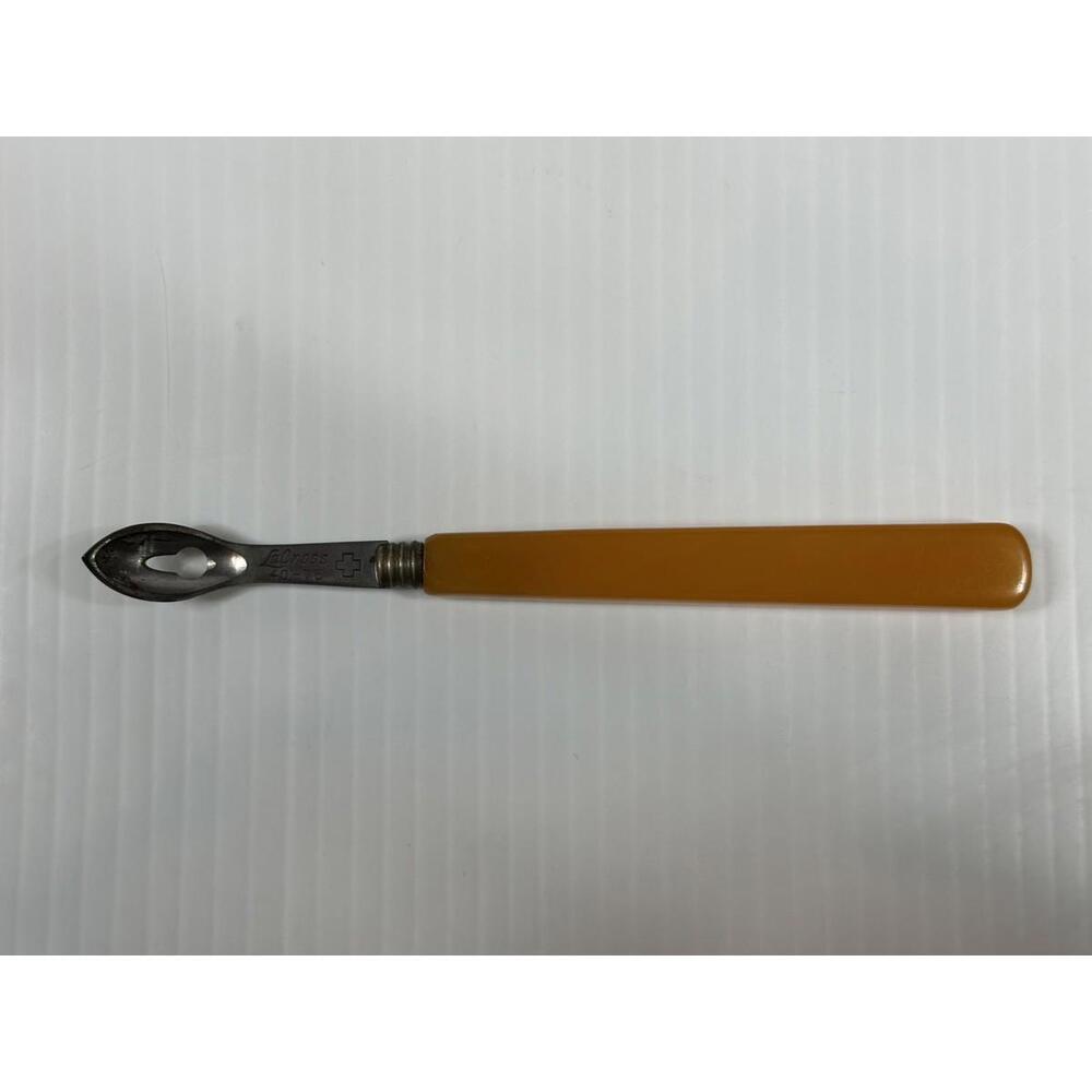 Vintage Yellow Bakelite‎ & Metal LaCross Corn Removing Pedicure Tool Germany